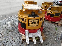 Zanetti SAT - Magnet / Hydraulik-Abbruch-Magnet HM 14/25 AZ - AZ: für Adapterplatte, mit 3 Zähnen - außen geschützt vorne unter Adapter-Platte montierte Licht-Signal-Ampel - Bagger: 14t-25t - Magnet-Leistung 5,5KW 220V