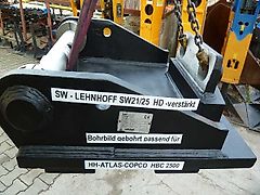 Lehnhoff - SW-Adapterplatte SW 21/25 HD verstärkt, - passend gebohrt zu HH-ATLAS-COPCO HBS 2500 HH-RAMMER S54 / S 55 / S56 / HH-RAMMER E63 / E 64 / E 65 / E 66 / E68 und CITY - SW-Identmaße: 80-500/600 mm - Bagger: 19t-40t