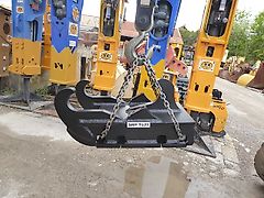 SMP - SW-Adapterplatte T620 - mit Bohrbild Indeco 2000 + BRH 620 - SW-Aufnahme von oben - Ident-Maße: 115-320-410-330-165 - Bagger: 12t-24t