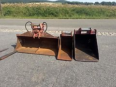 Martin Werkzeug Satz 2 Löffel 1 Grabenwanne für Bagger Takeuchi